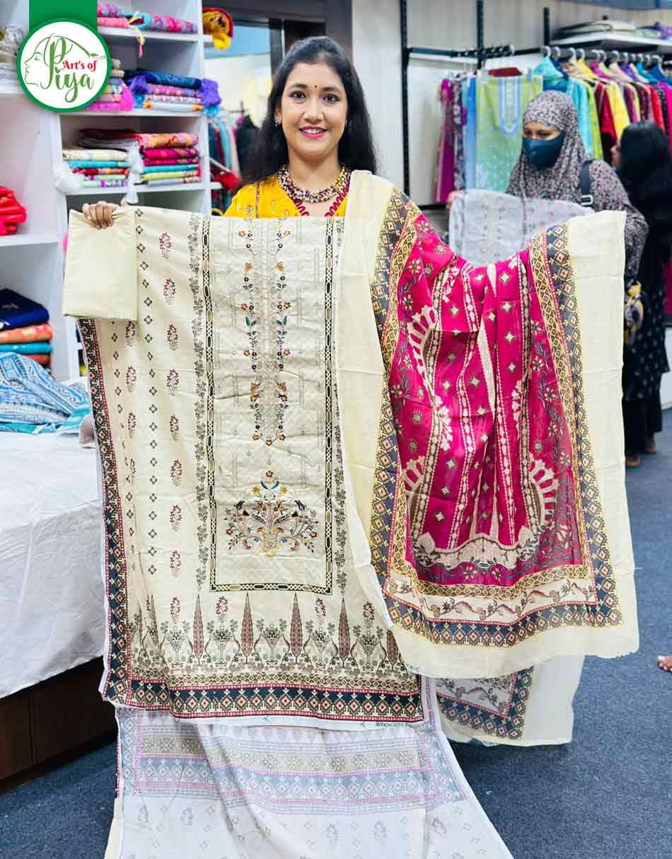 Pakistani Inspired Riyadh 100% Cotton (Unstitched)