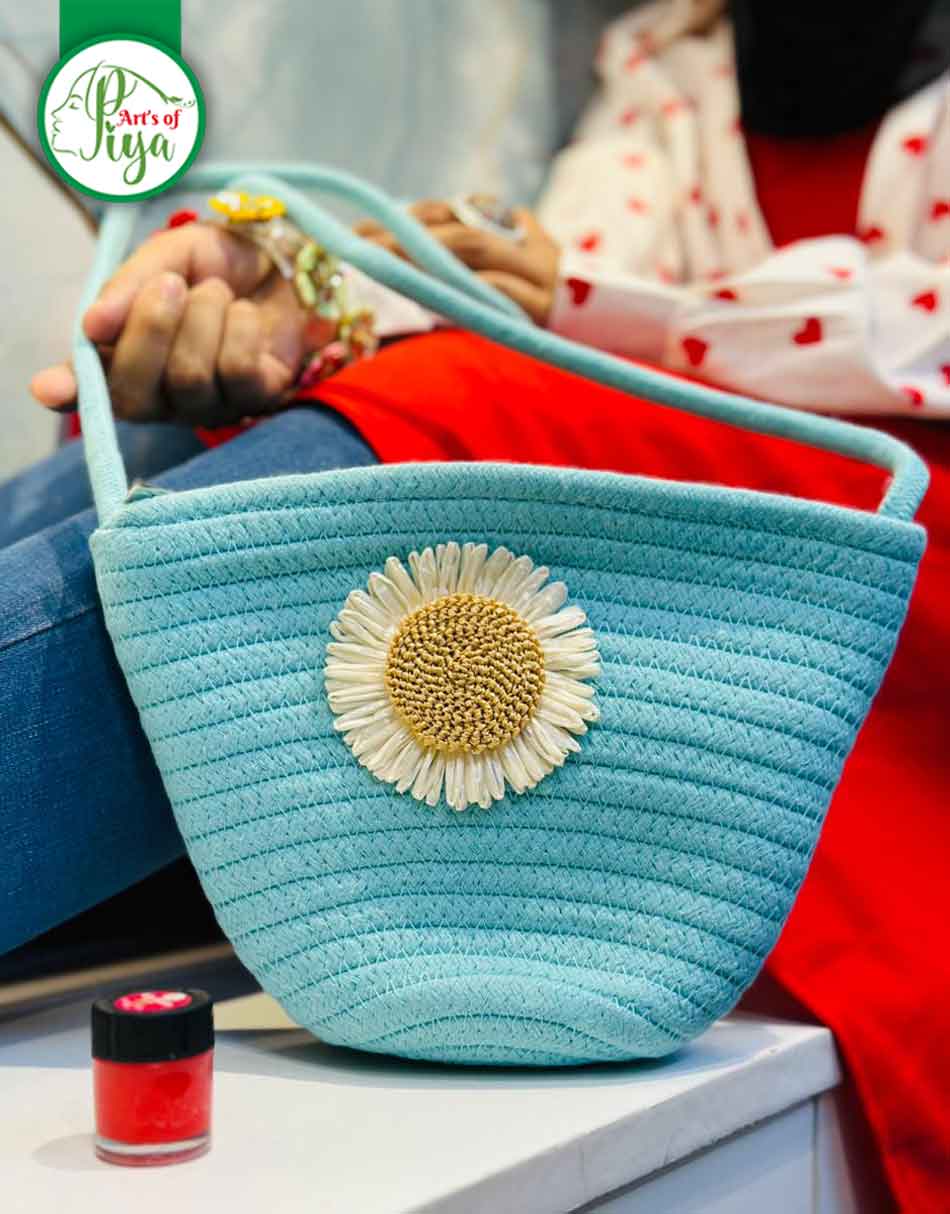 Handmade Crochet Flower Shoulder Bag