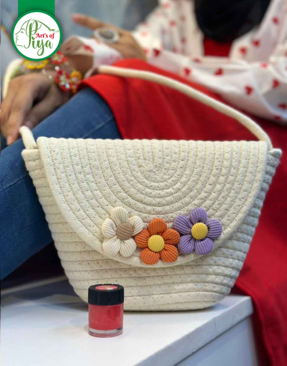 Handmade Crochet Flower Shoulder Bag