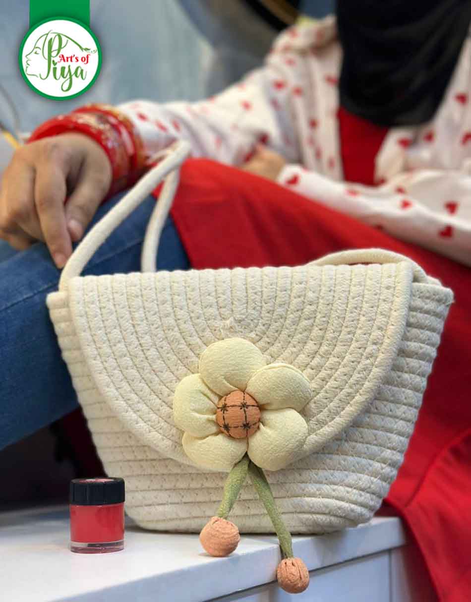 Handmade Crochet Flower Shoulder Bag