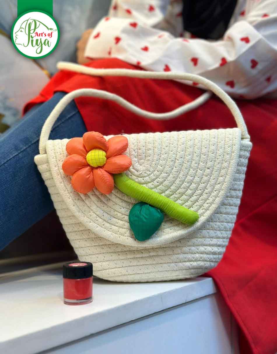Handmade Crochet Flower Shoulder Bag