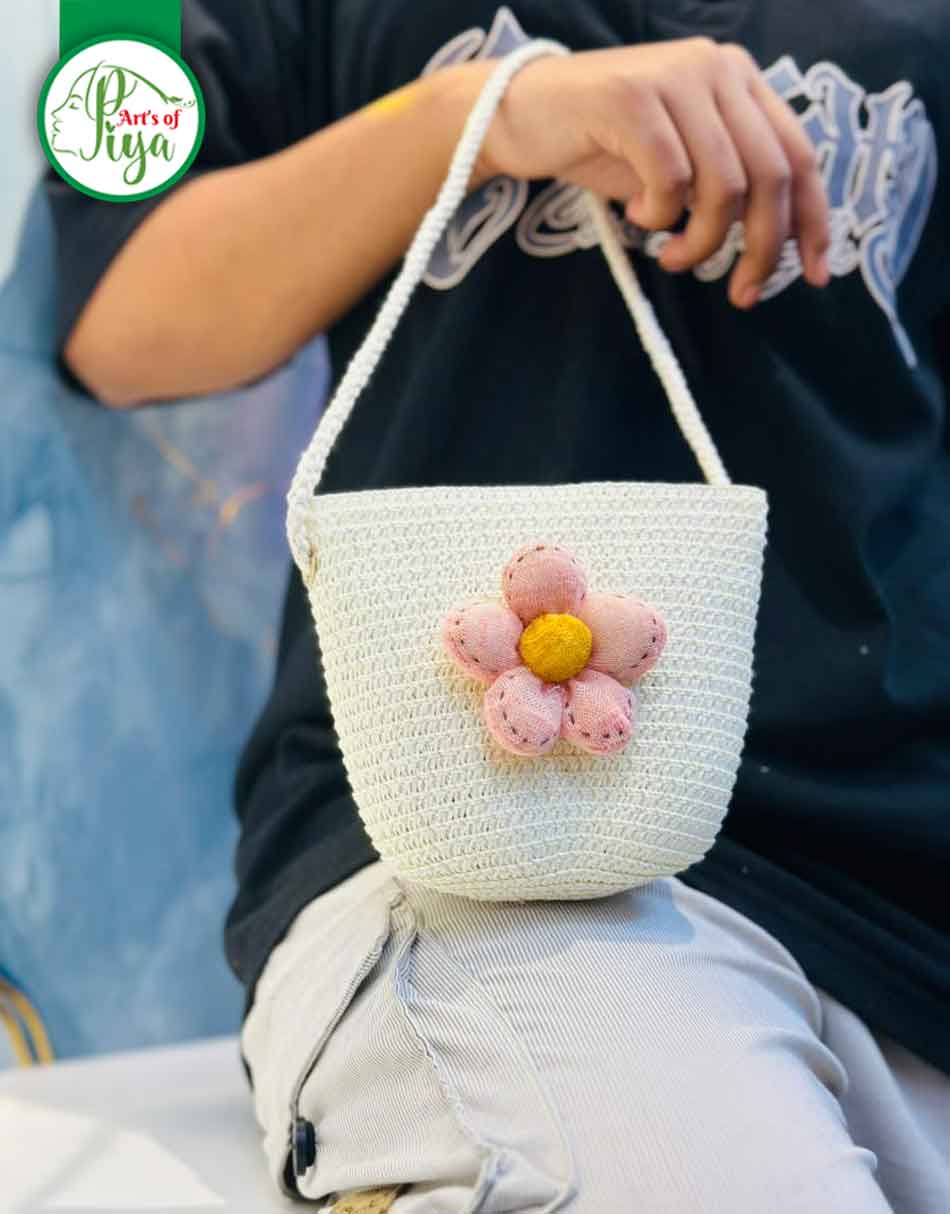 Handmade Crochet Flower Shoulder Bag