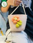 Handmade Crochet Flower Shoulder Bag