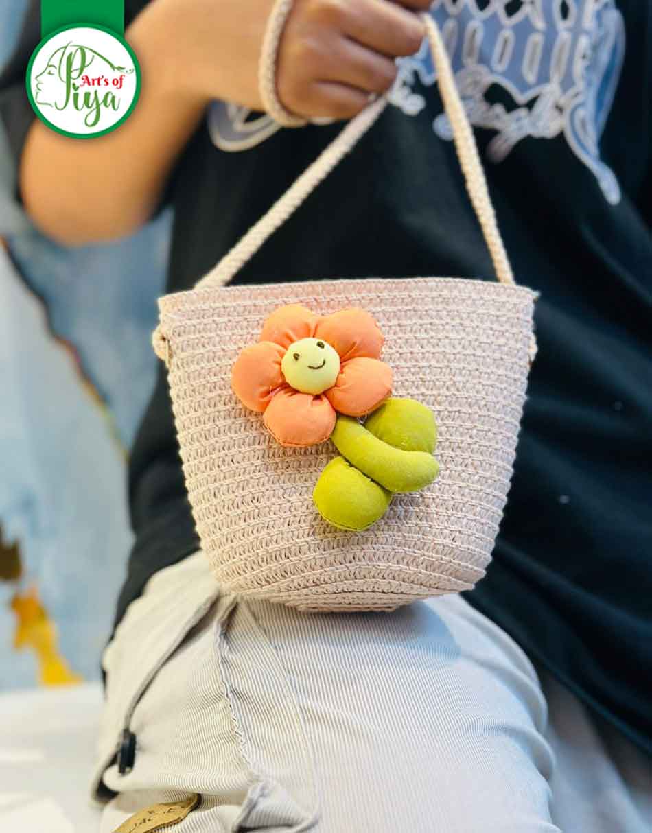Handmade Crochet Flower Shoulder Bag