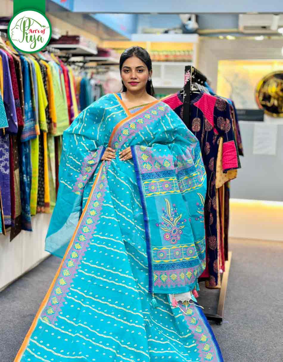 Block Print Saree (Half Silk)