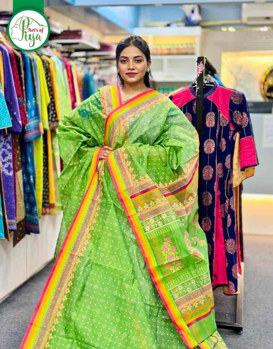 Block Print Saree (Half Silk)
