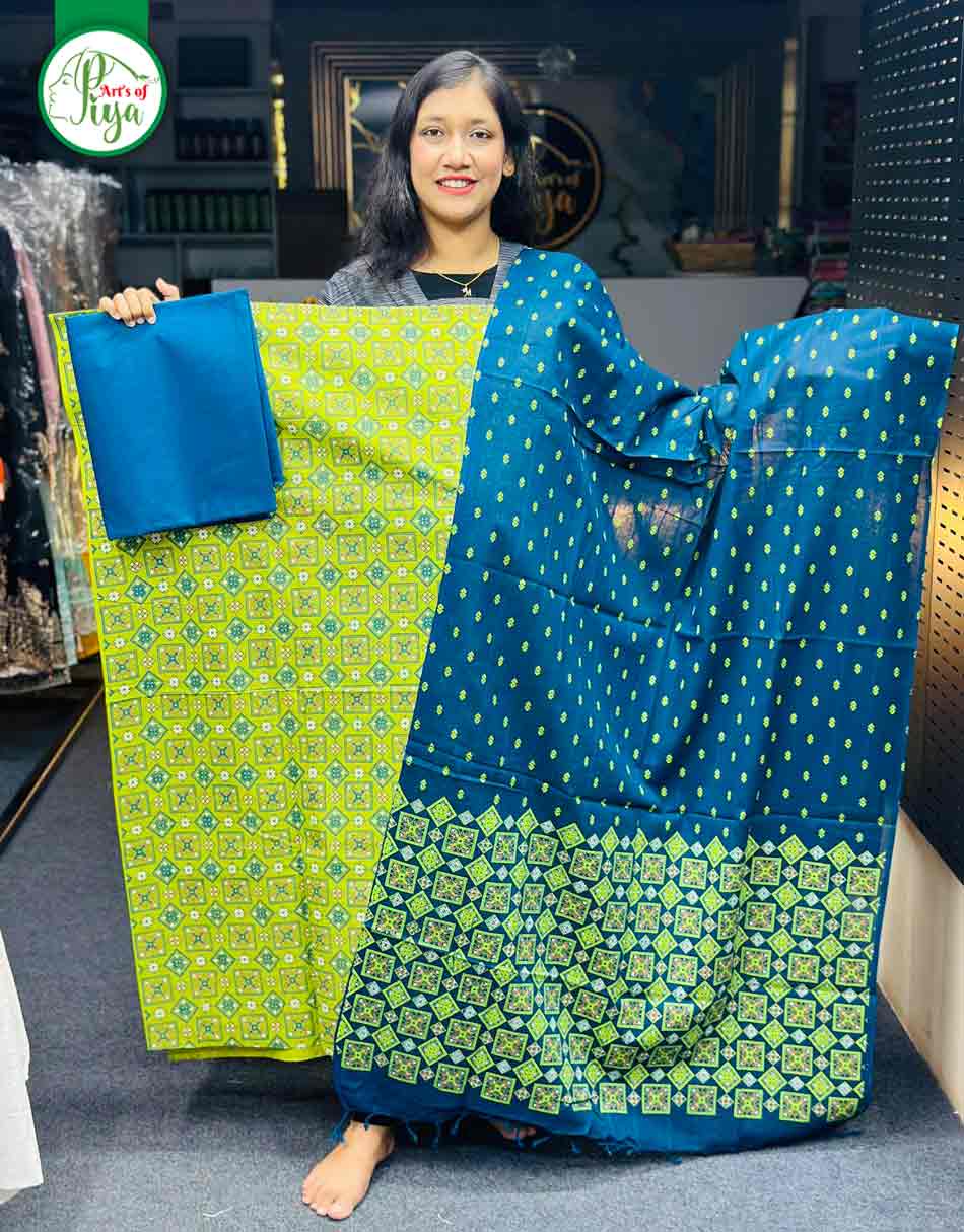 Screen Print - Unstitched Three Piece