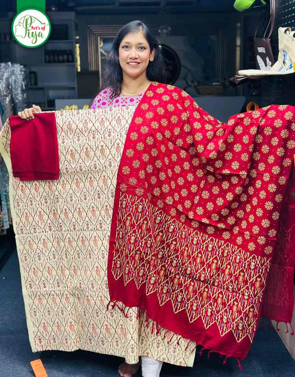 Screen Print - Unstitched Three Piece