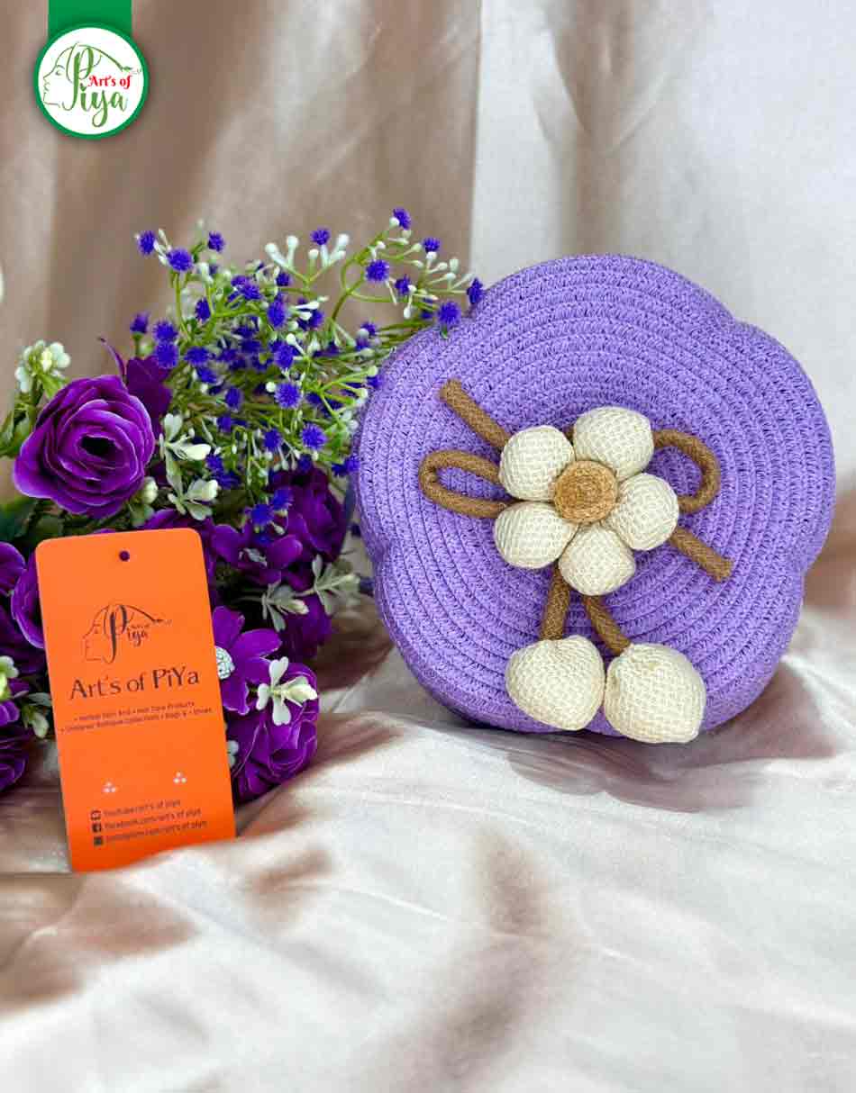 Handmade Crochet Flower Shoulder Bag