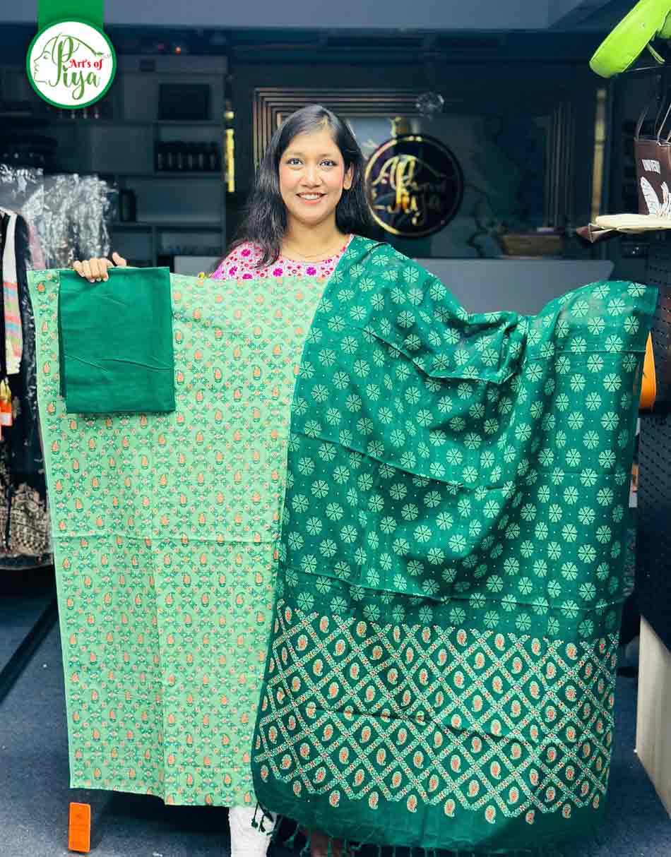 Screen Print - Unstitched Three Piece