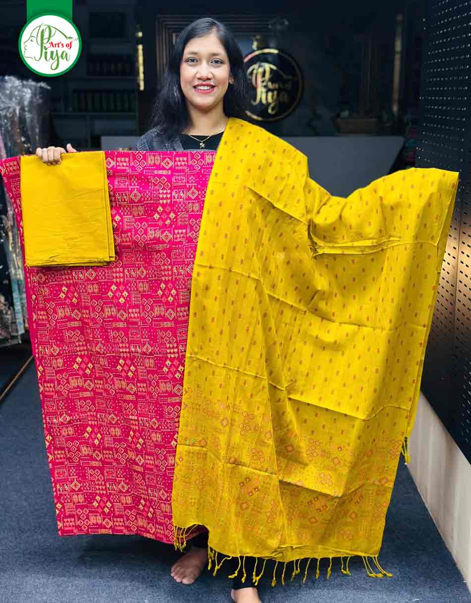 Screen Print - Unstitched Three Piece