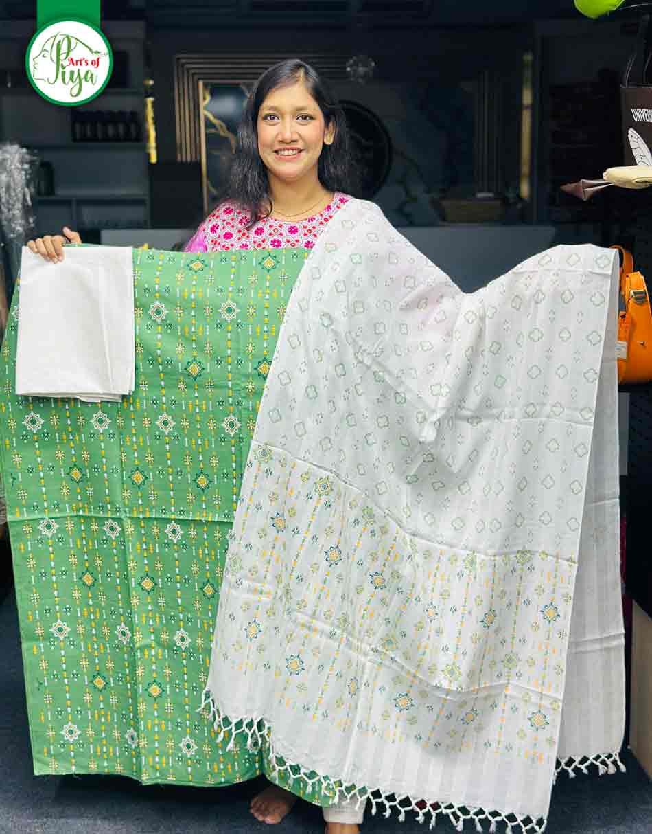 Screen Print - Unstitched Three Piece