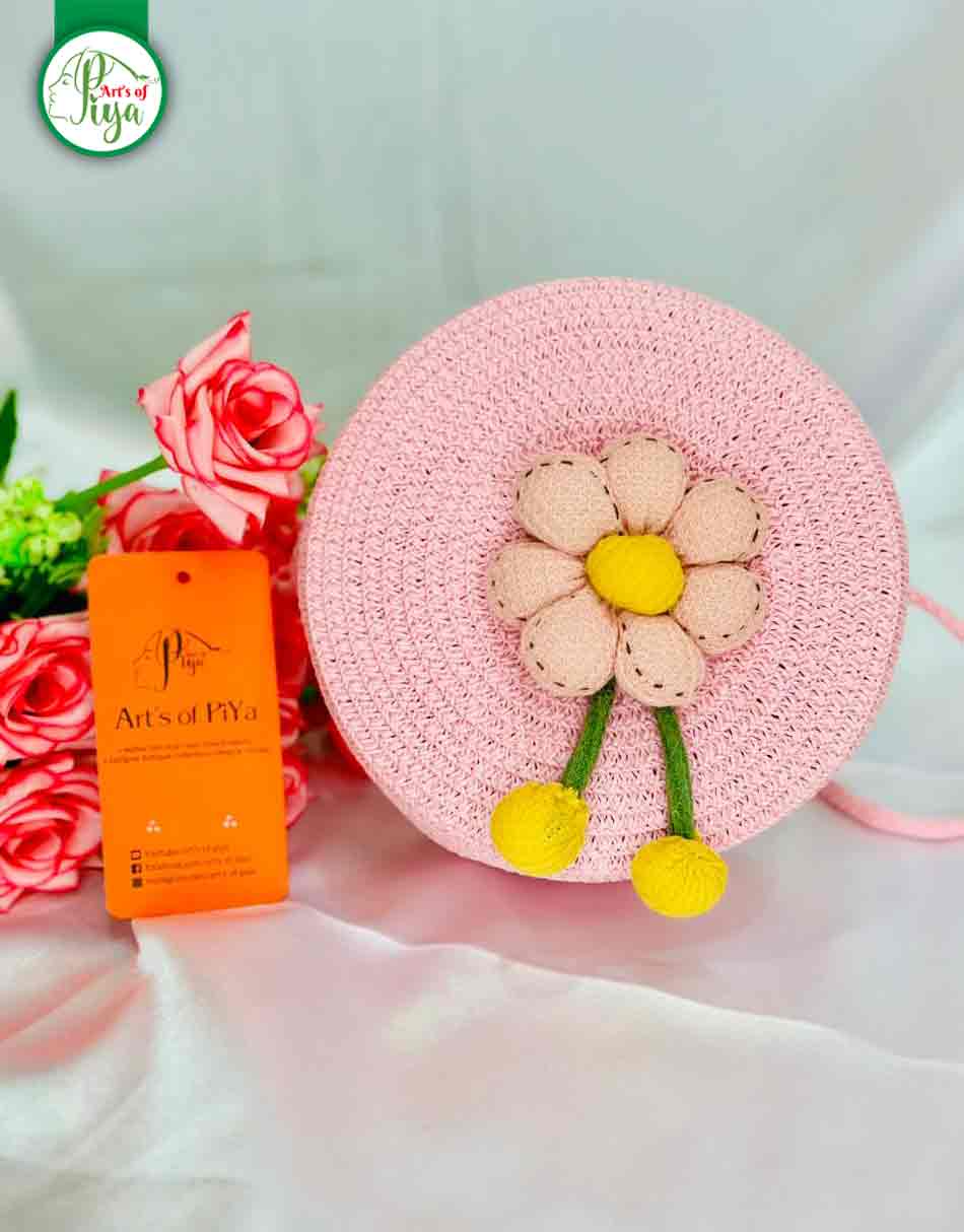 Handmade Crochet Flower Shoulder Bag