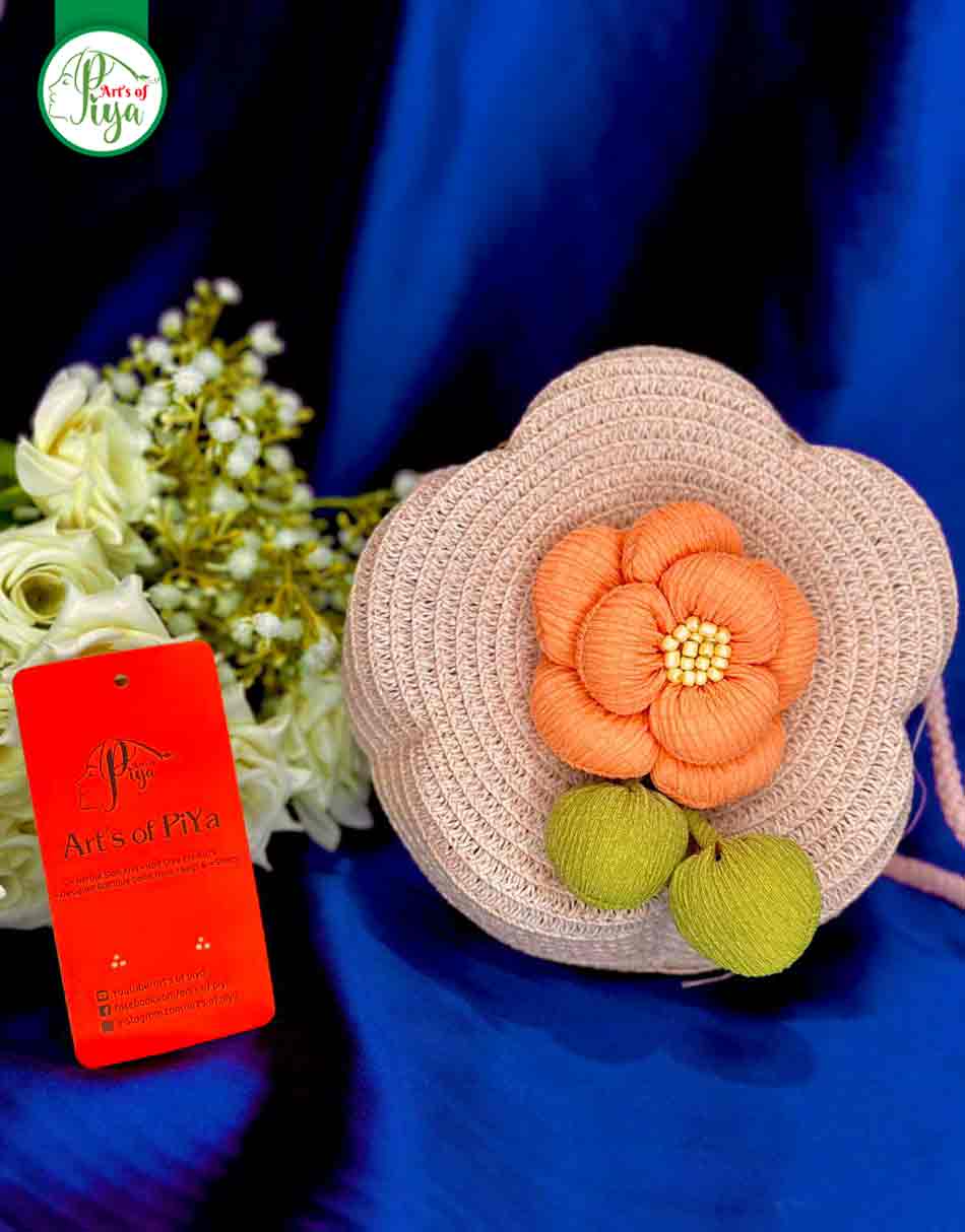 Handmade Crochet Flower Shoulder Bag