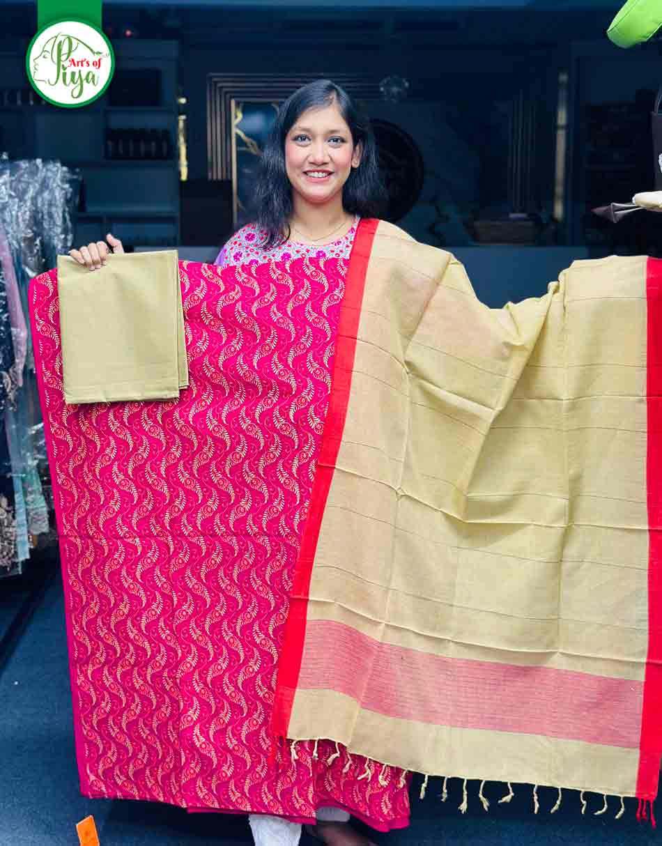Screen Print - Unstitched Three Piece