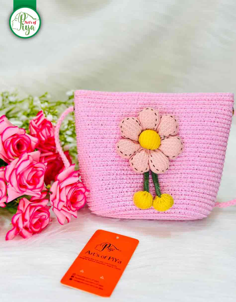 Handmade Crochet Flower Shoulder Bag