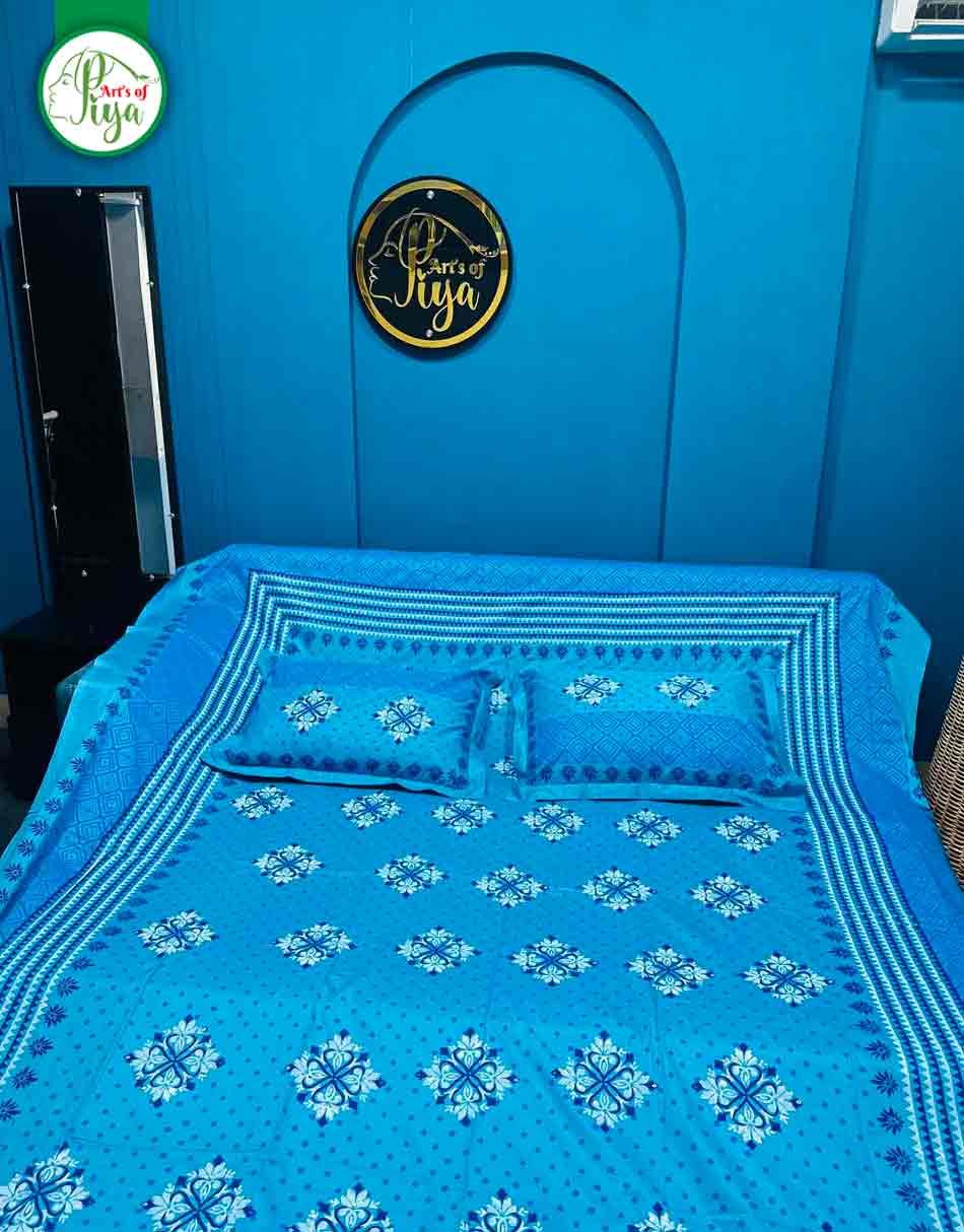 Premium Twill Cotton Printed Bedsheet Set with 2 Pillow Covers