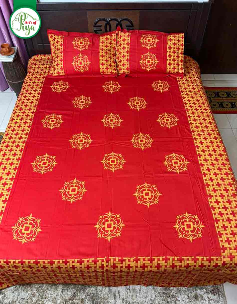 Premium Twill Cotton Printed Bedsheet with 2 Pillow Covers
