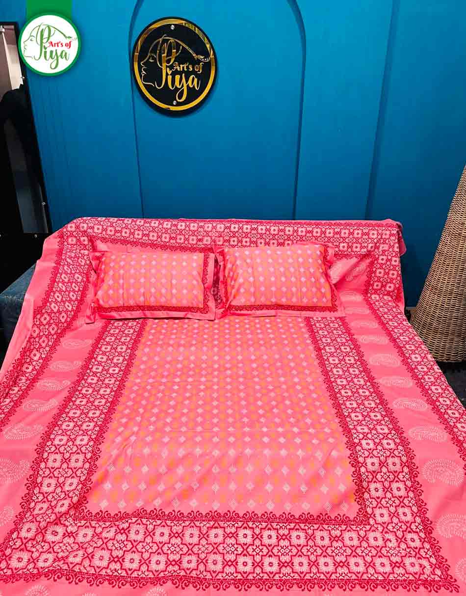 Premium Twill Cotton Printed Bedsheet Set with 2 Pillow Covers