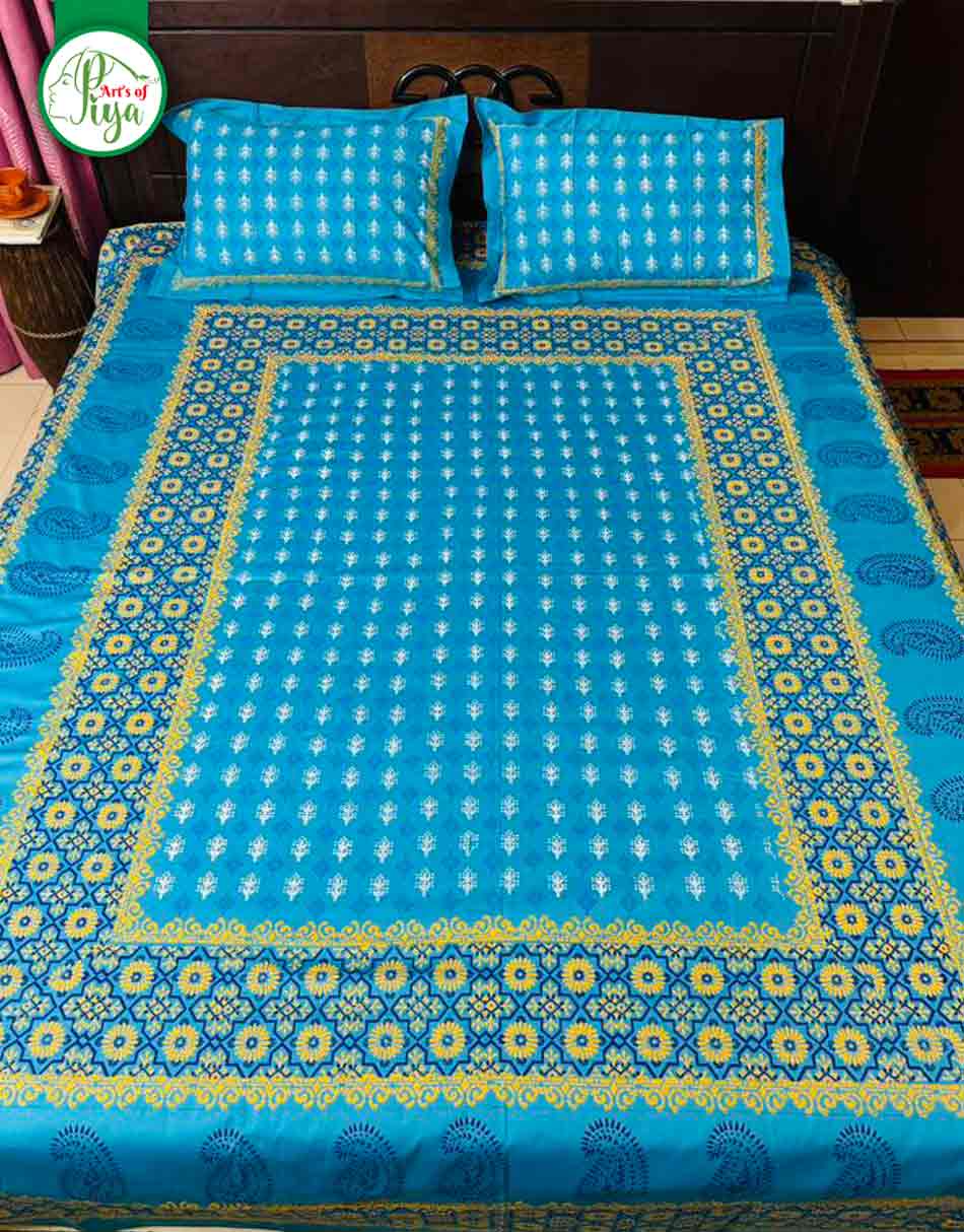 Premium Twill Cotton Printed Bedsheet with 2 Pillow Covers