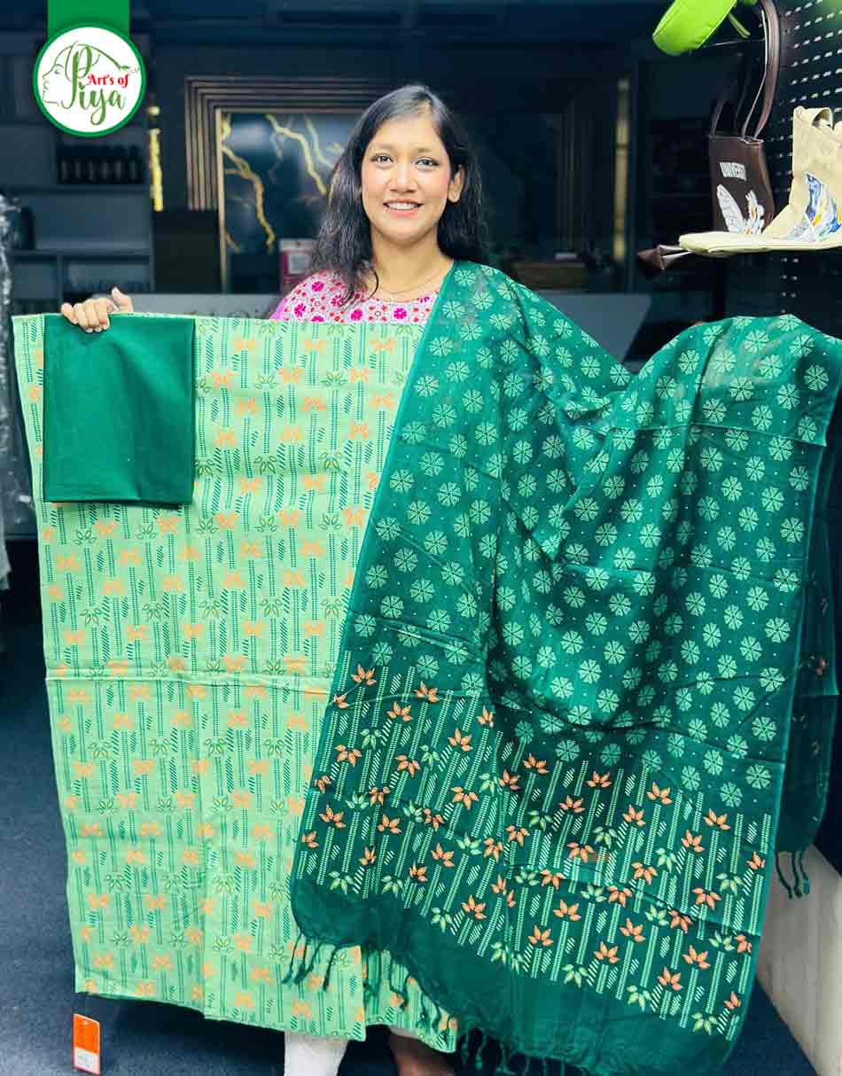 Screen Print - Unstitched Three Piece
