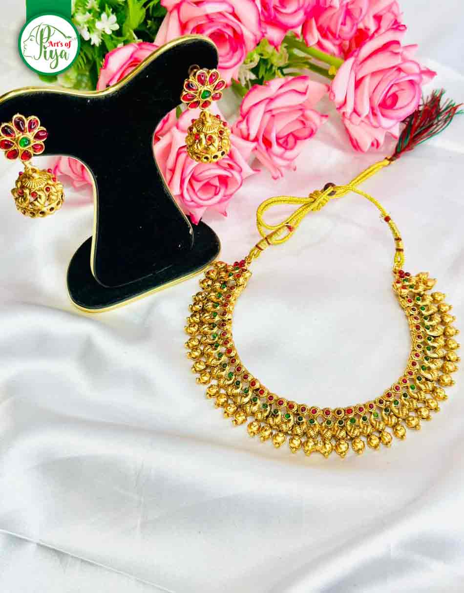 Necklace with Matching Jhumka Earrings