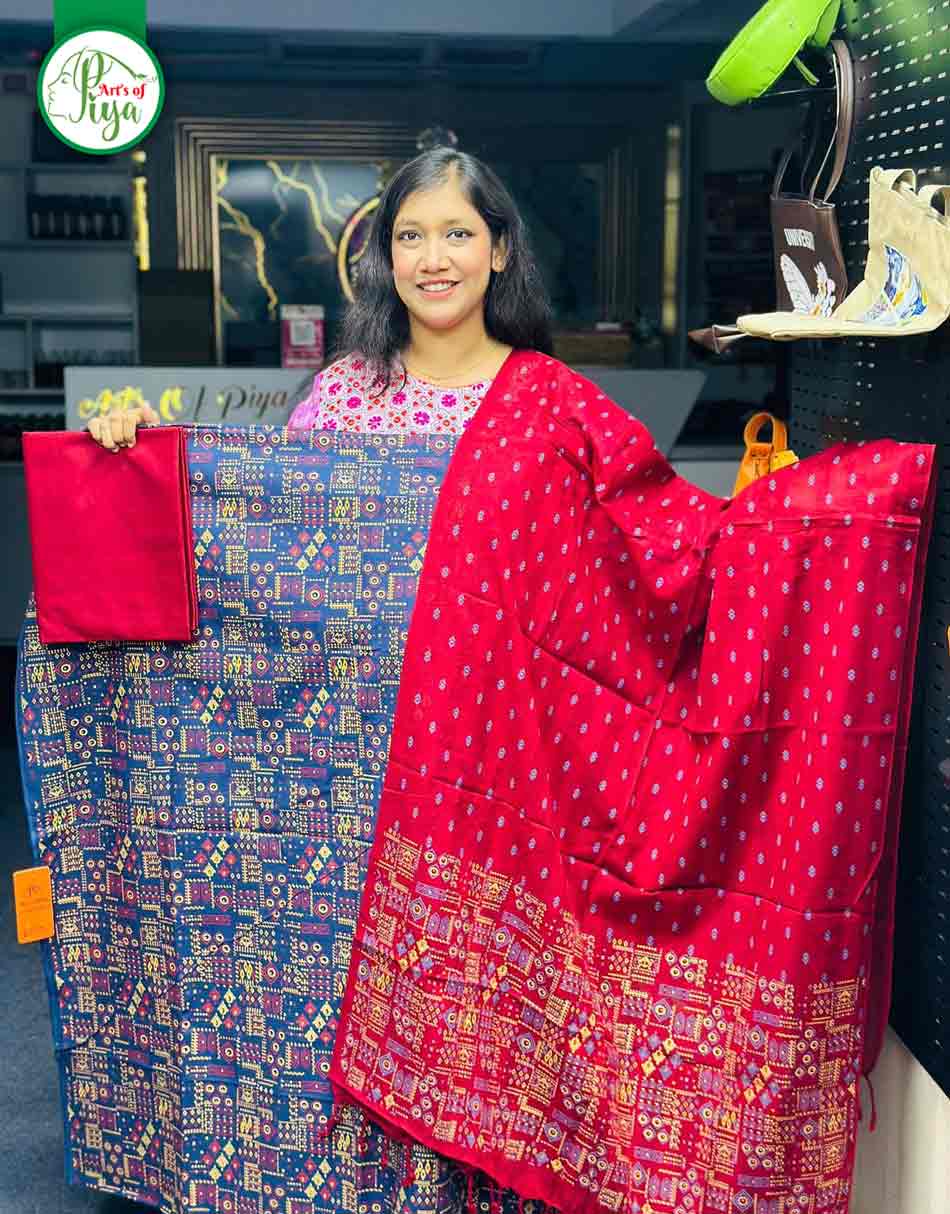 Screen Print - Unstitched Three Piece