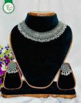 Oxidized Silver Choker Necklace & Jhumka Earring Set