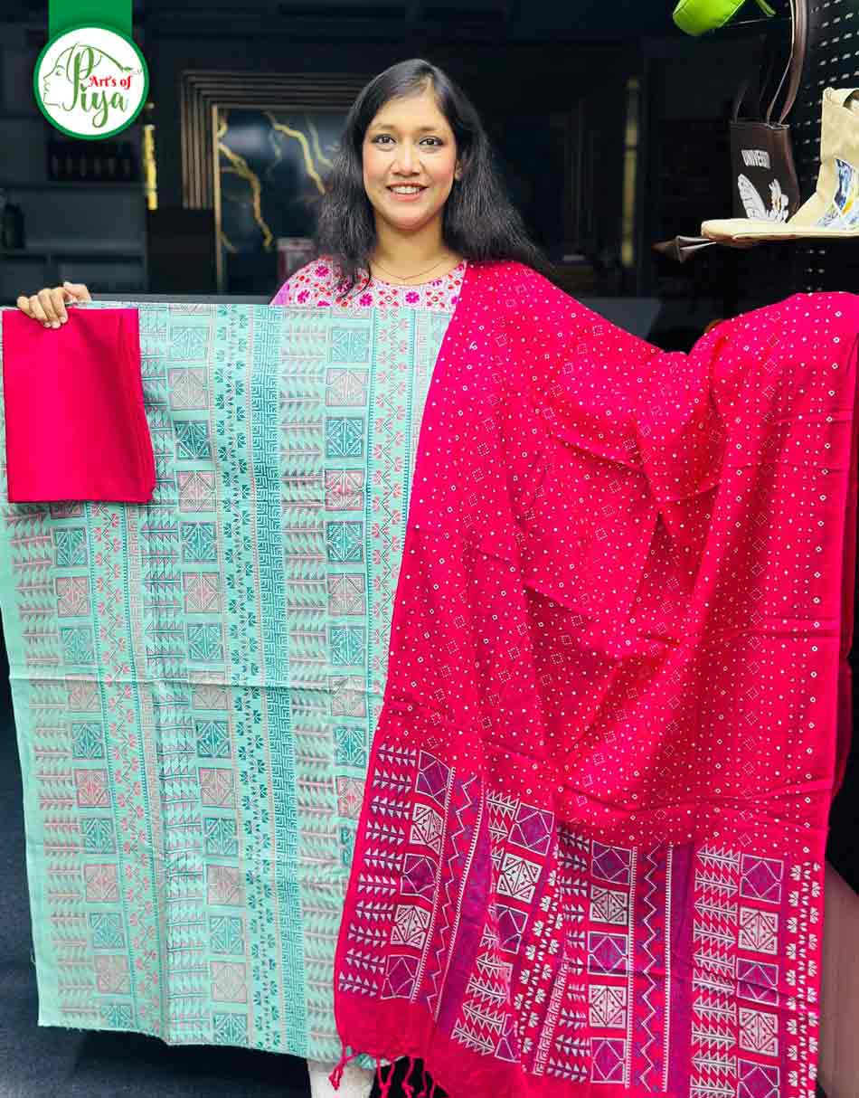 Screen Print - Unstitched Three Piece