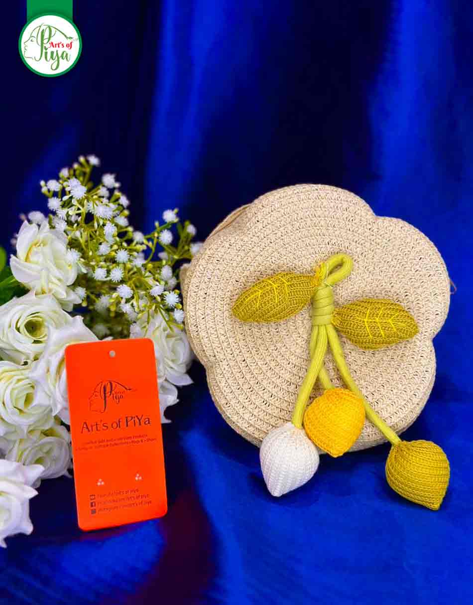 Handmade Crochet Flower Shoulder Bag