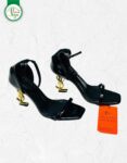 Classic Black Glossy Party Heels for Women