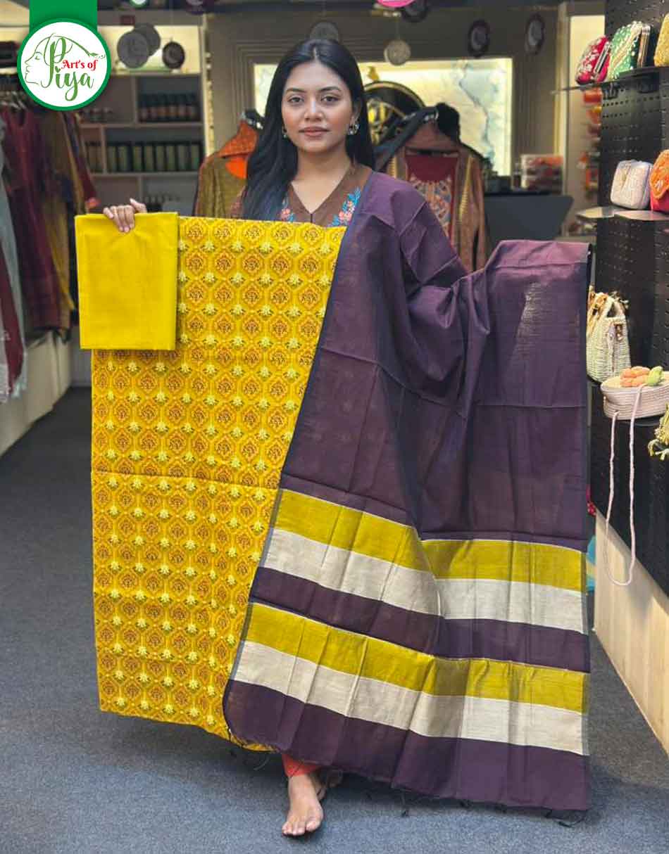 Screen Print - Unstitched Three Piece