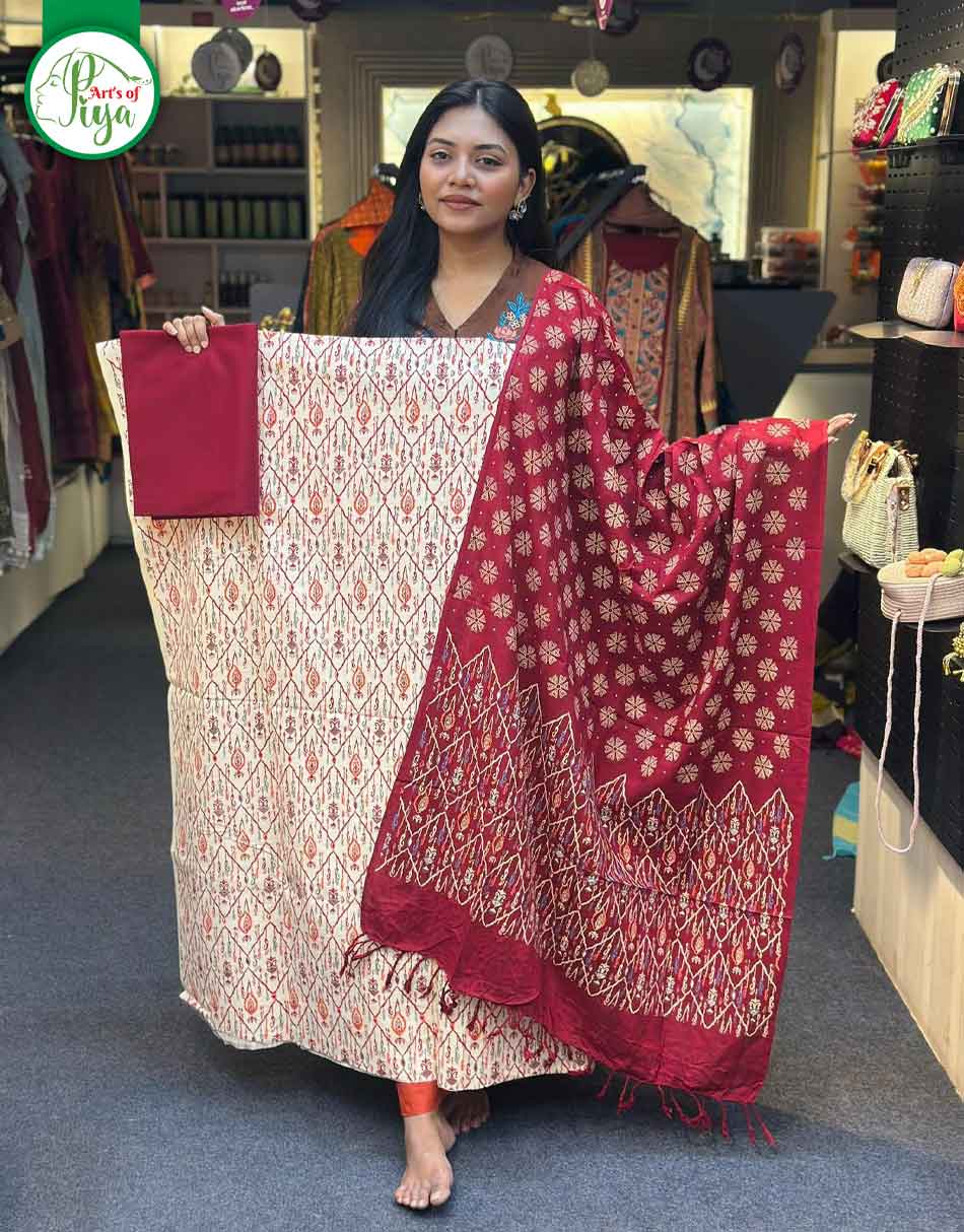 Screen Print - Unstitched Three Piece