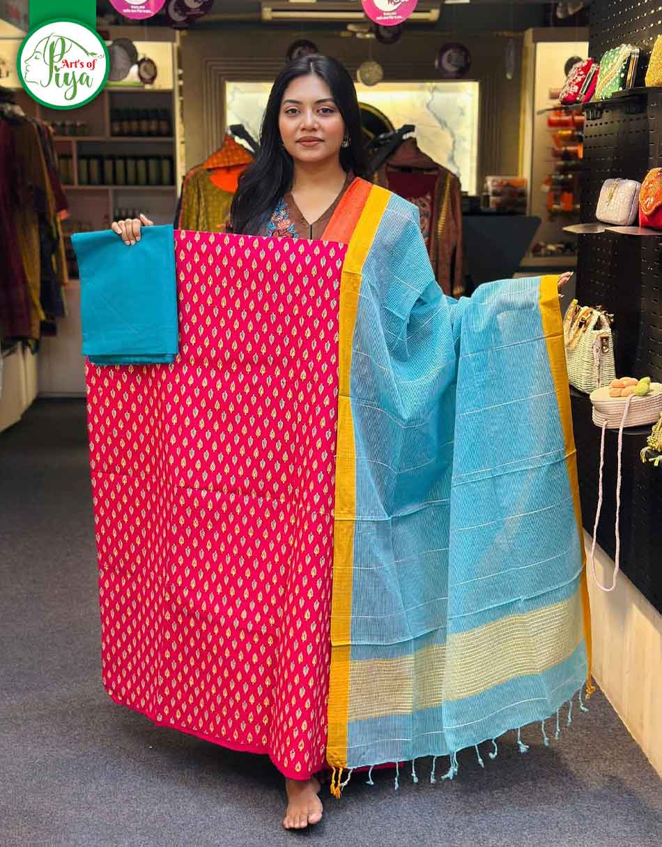 Screen Print - Unstitched Three Piece