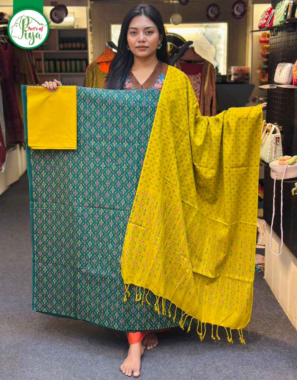 Screen Print - Unstitched Three Piece